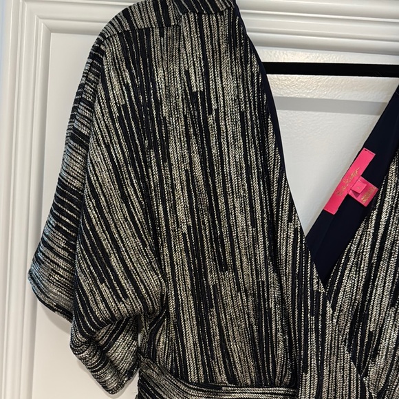 Lilly Pulitzer Elegant Navy and Gold Maxi Dress - Picture 4 of 4